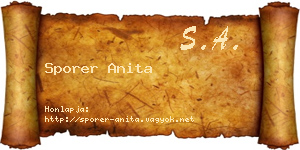 Sporer Anita névjegykártya