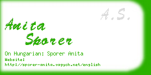 anita sporer business card